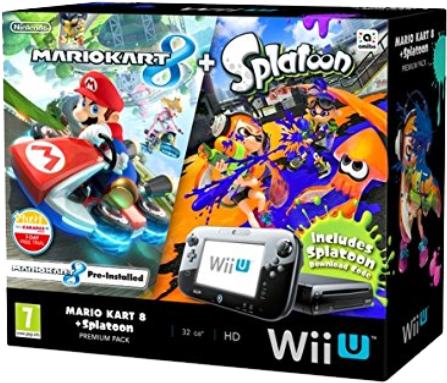 Wii U Splatoon And Mario Kart 8 Bundle (1660x1400), Png Download