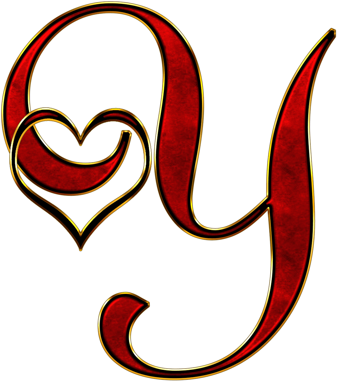 Valentine Capital Letter Y - Corazon Con Iniciales Y (1172x1280), Png Download