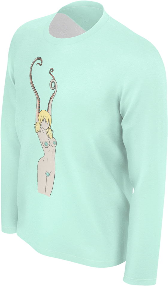 Sea Monster Doll Long Sleeve - Long-sleeved T-shirt (1024x1024), Png Download