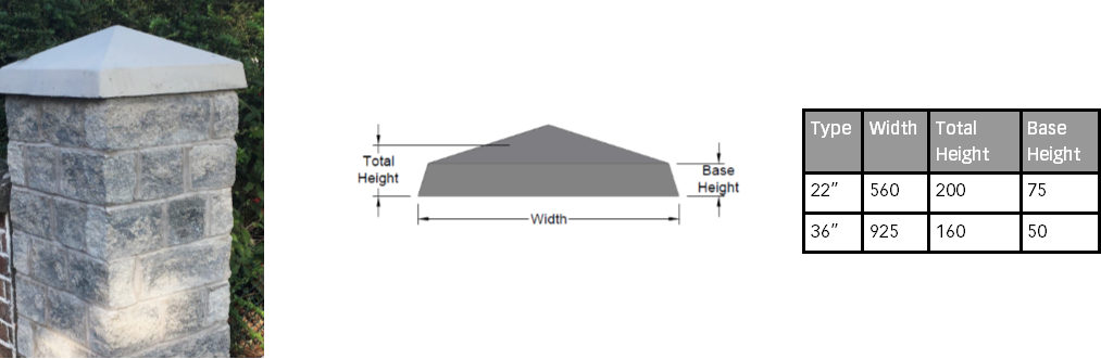 Medium Pyramid Pillar Cap - Architecture (1013x331), Png Download