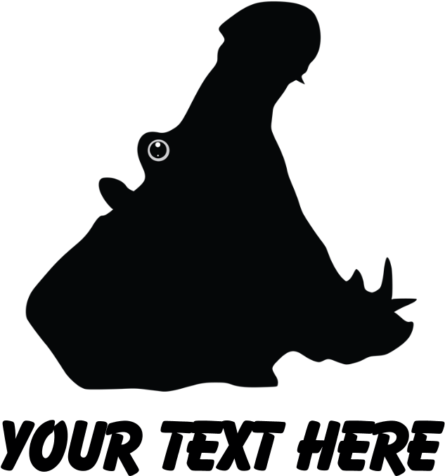 Hippo Face Silhouette Drinking Glass - Illustration (700x700), Png Download