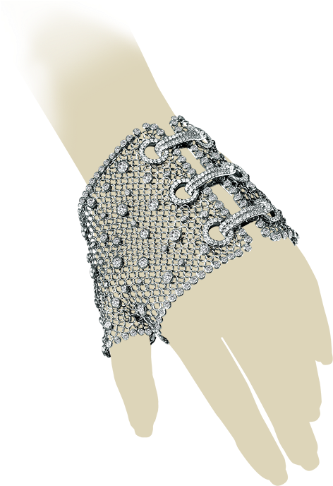 Encrusted With Diamonds And Elegantly Crafted With - Bracelet (503x705), Png Download