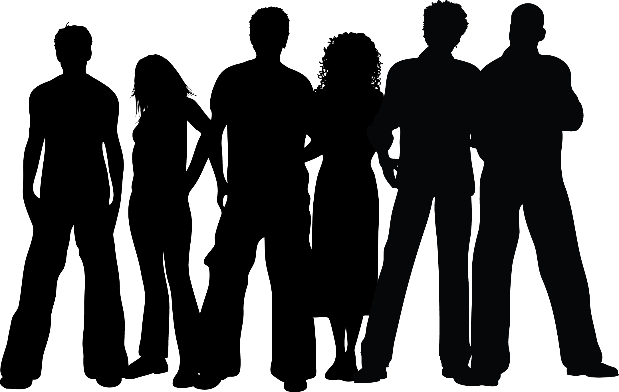 Group Black Silhouette - Silhouette (2169x1373), Png Download