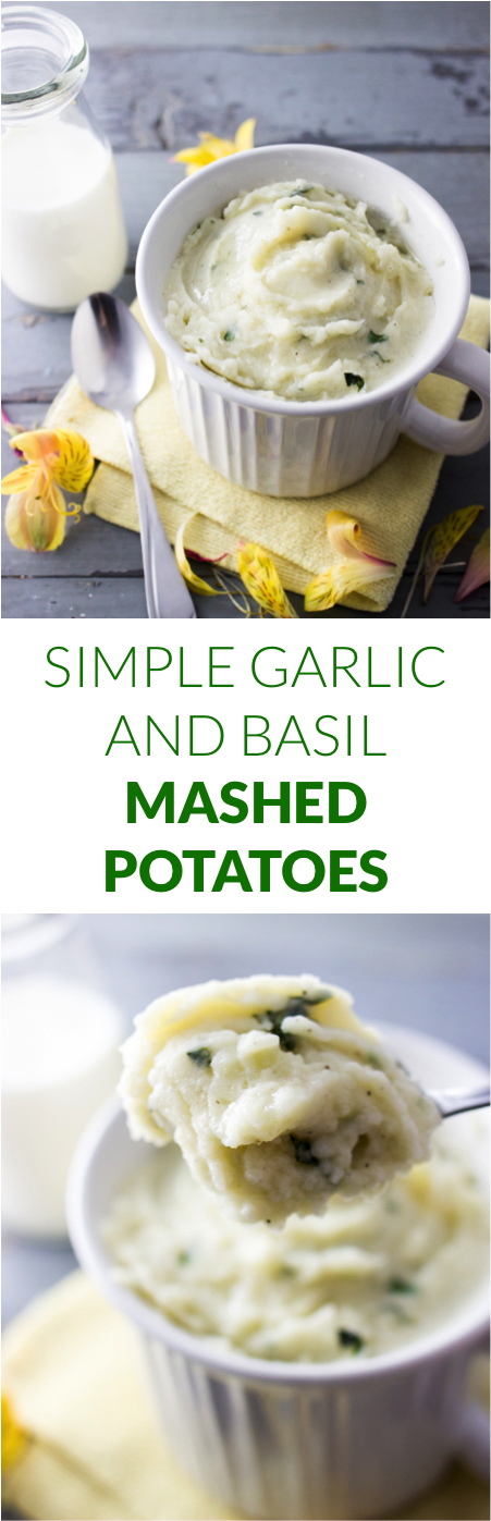 Simple Garlic And Basil Mashed Potatoes - Skordalia (451x1397), Png Download