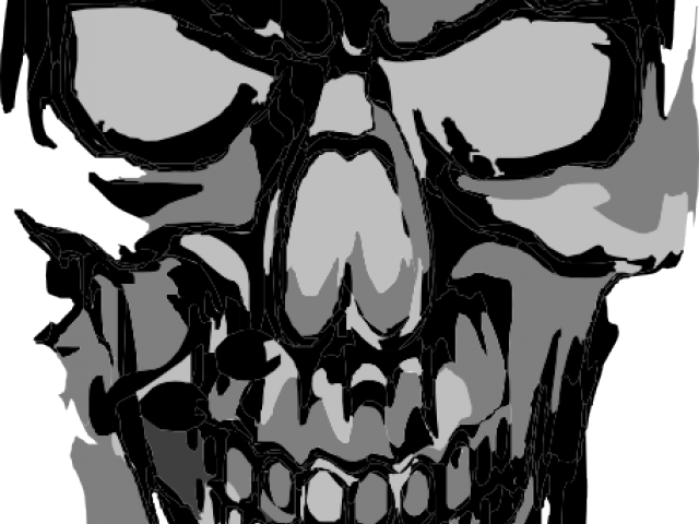 Skeleton Head Clipart Creepy Skull - Illustration (640x480), Png Download