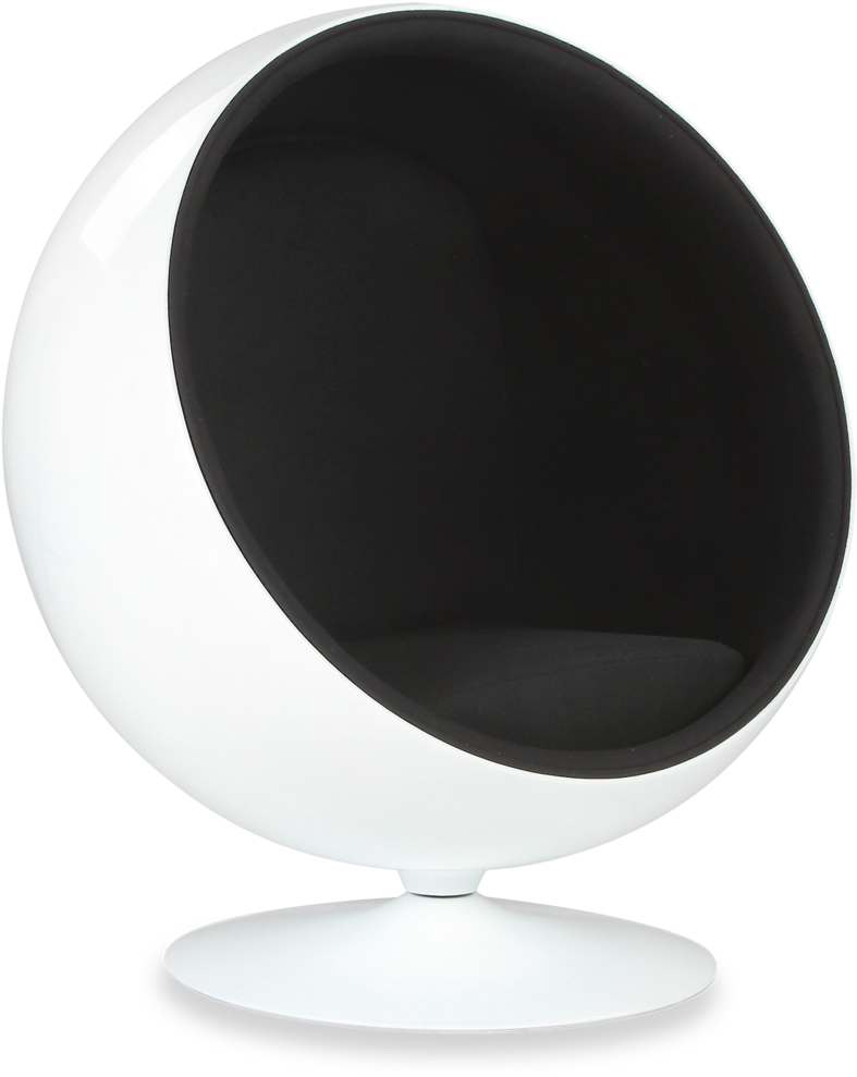 Ball Chair Wool Black - Chair (1024x1024), Png Download