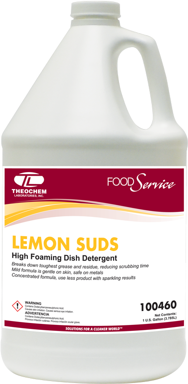 100460 Lemon Suds 1 Gallon - Bottle (418x800), Png Download