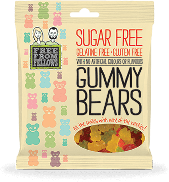 Free From Fellows Gummy Bears 100g - Sugar Free Vegan Gummy Bears (620x620), Png Download