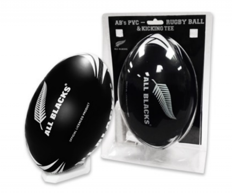 New Zealand All Blacks Pvc Rugby Ball And Kicking Tee - All Blacks (800x860), Png Download
