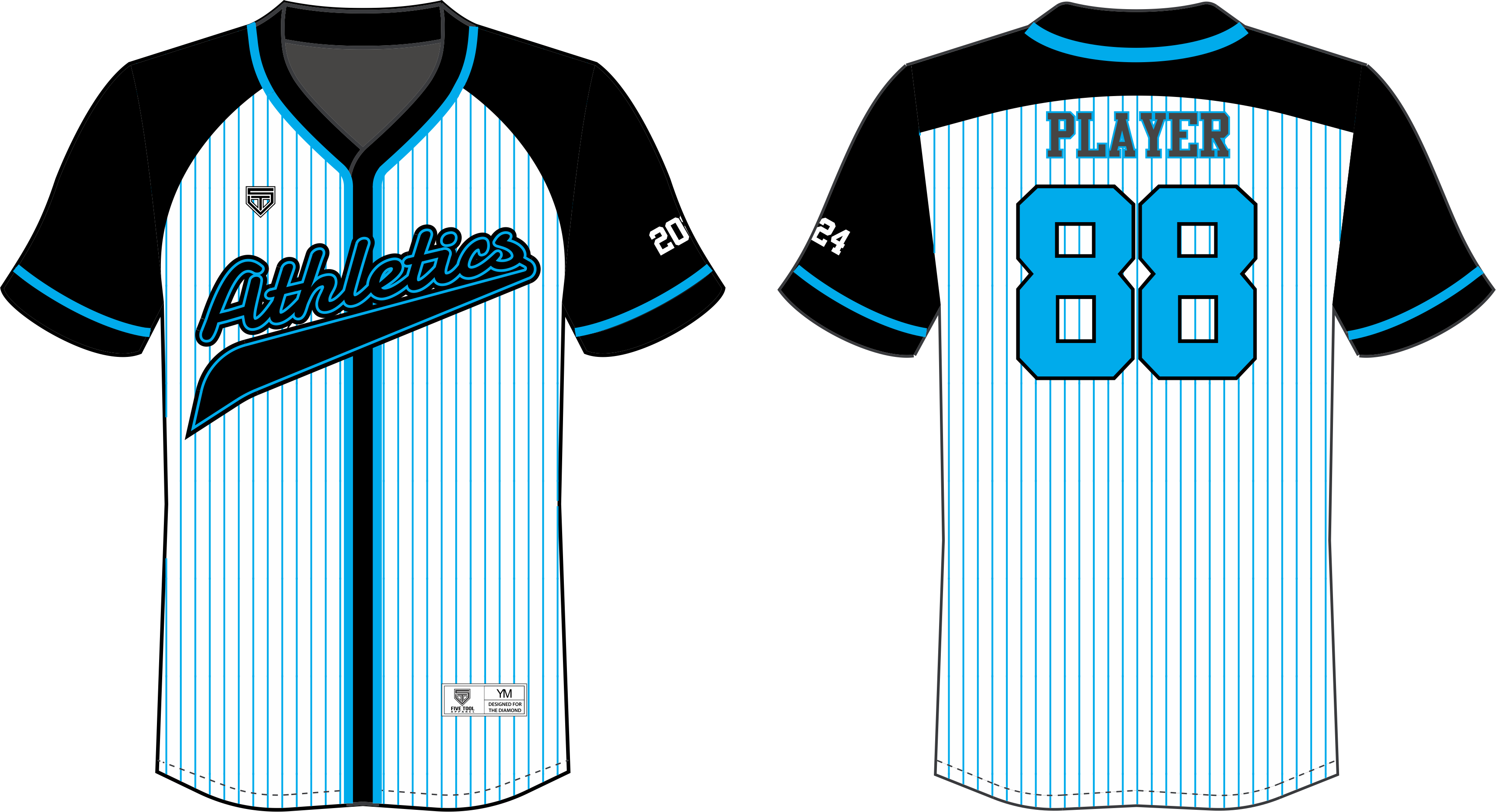 Home / Custom Jerseys / Athletics Pinstripe - Sports Jersey (3441x1868), Png Download