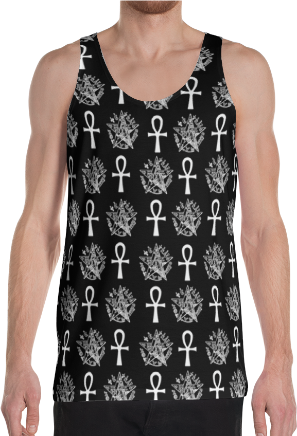 Ankh & Pentacle Tanktop - Shirt (856x847), Png Download
