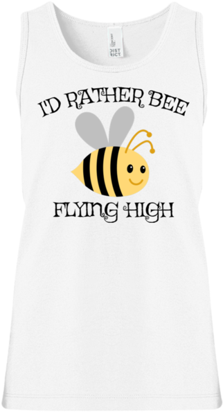 Rather Bee Flying High Girls' 100% Cotton Tank Top - Honeybee (600x600), Png Download