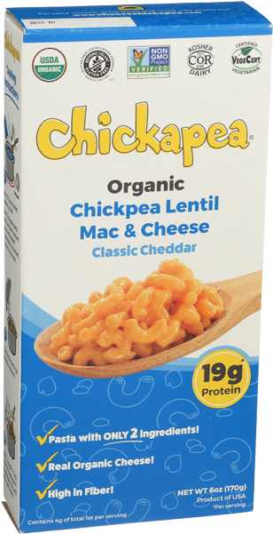 Chickapea Pasta Organic Chickpea Lentil Mac & Cheese - Convenience Food (650x650), Png Download