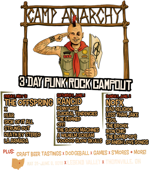 Camping, Music, And Craft Beer Festival - Camp Anarchy 2019 (533x598), Png Download