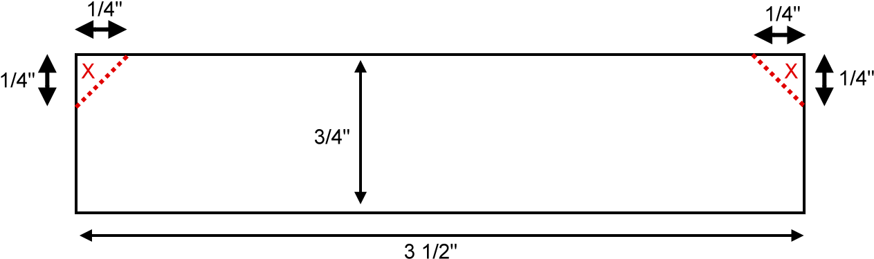 Cut The Corners Off, That Are Marked With A Red X - Parallel (1353x458), Png Download