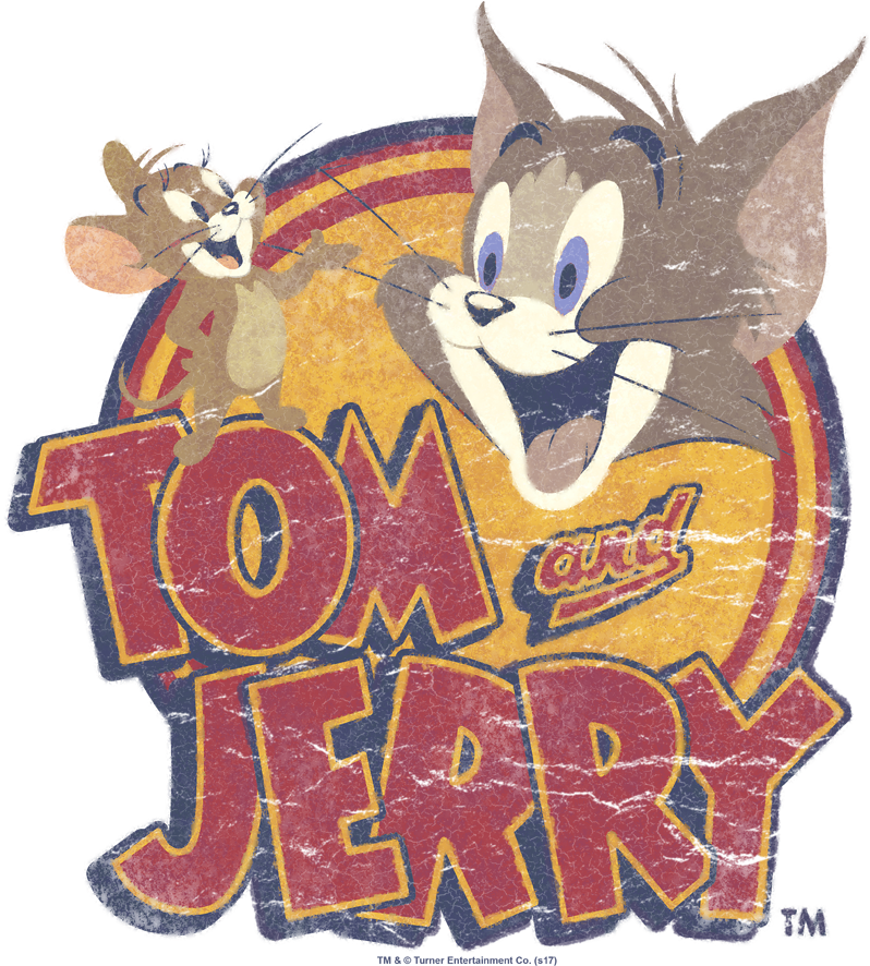 Tom And Jerry Water Damaged Men's Slim Fit T-shirt - Tom And Jerry (850x922), Png Download