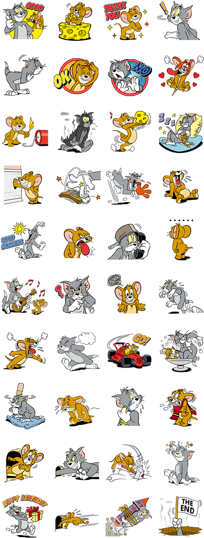 Tom And Jerry - Tom And Jerry Line Sticker (420x1121), Png Download