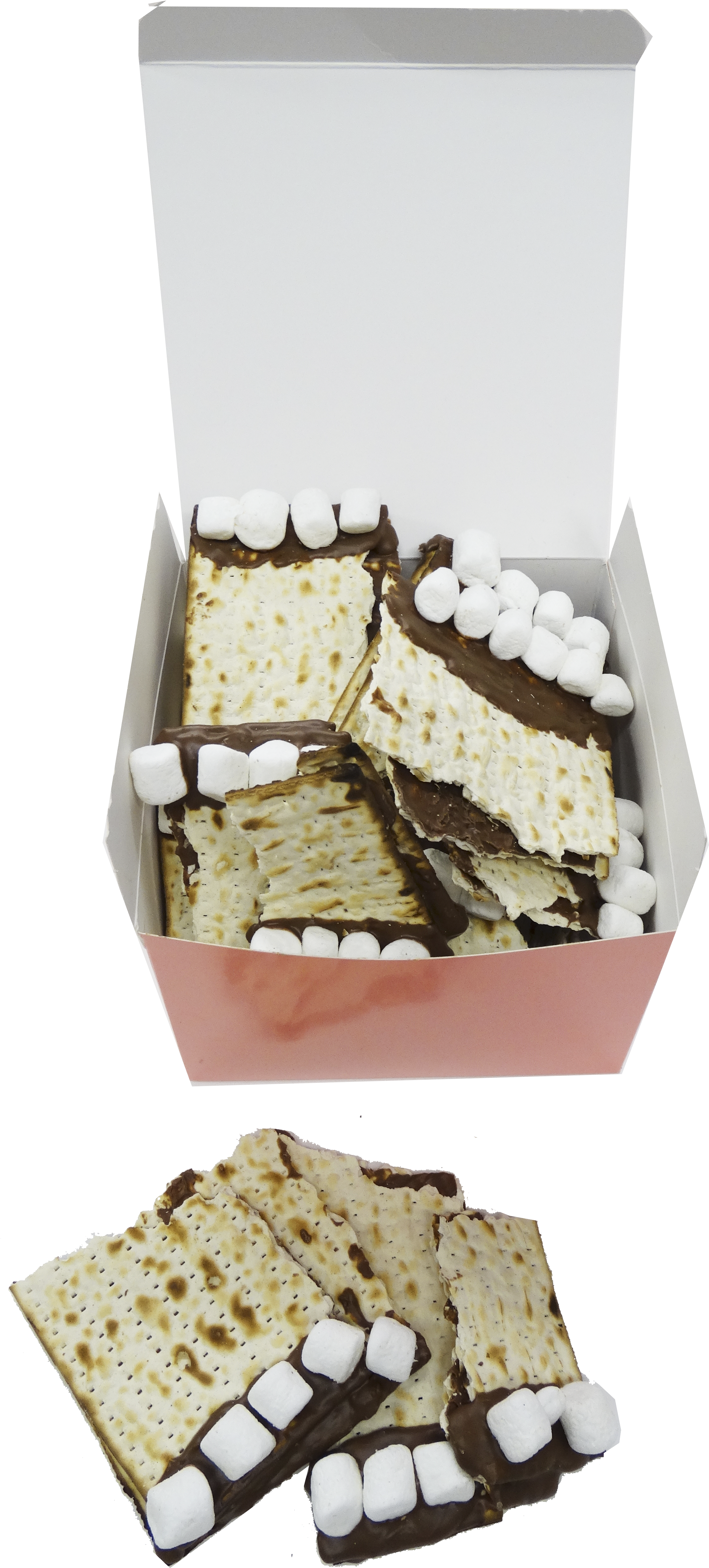 Smores Matzo Sandwich Medium Box - Matzo (2336x5027), Png Download