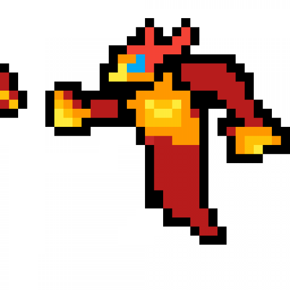 Fire Elemental - Parasect Pixel Art (592x592), Png Download