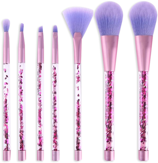 Glitter 7 Piece Makeup Brush Set - Makeup Brush (600x600), Png Download