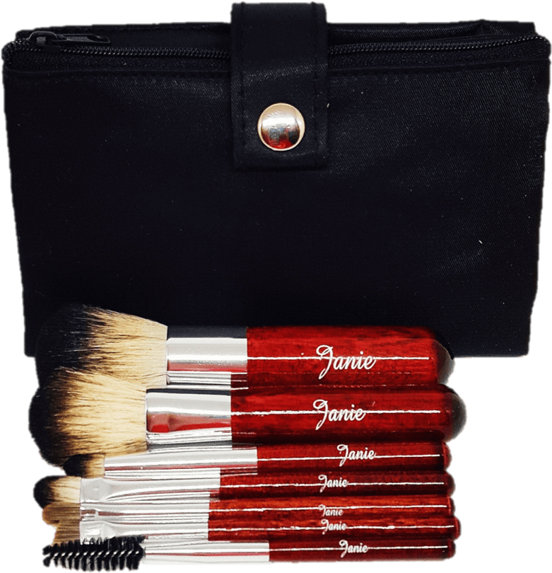 Personalized Travel Makeup Brush Set - Wallet (934x898), Png Download