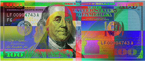 Click And Drag To Re-position The Image, If Desired - Colorful Hundred Dollar Bill (600x600), Png Download