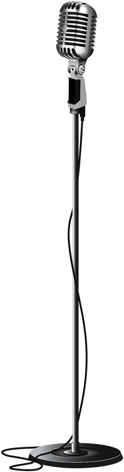Old School Microphone Clipart 12 - Transparent Background Microphone Png (418x1557), Png Download