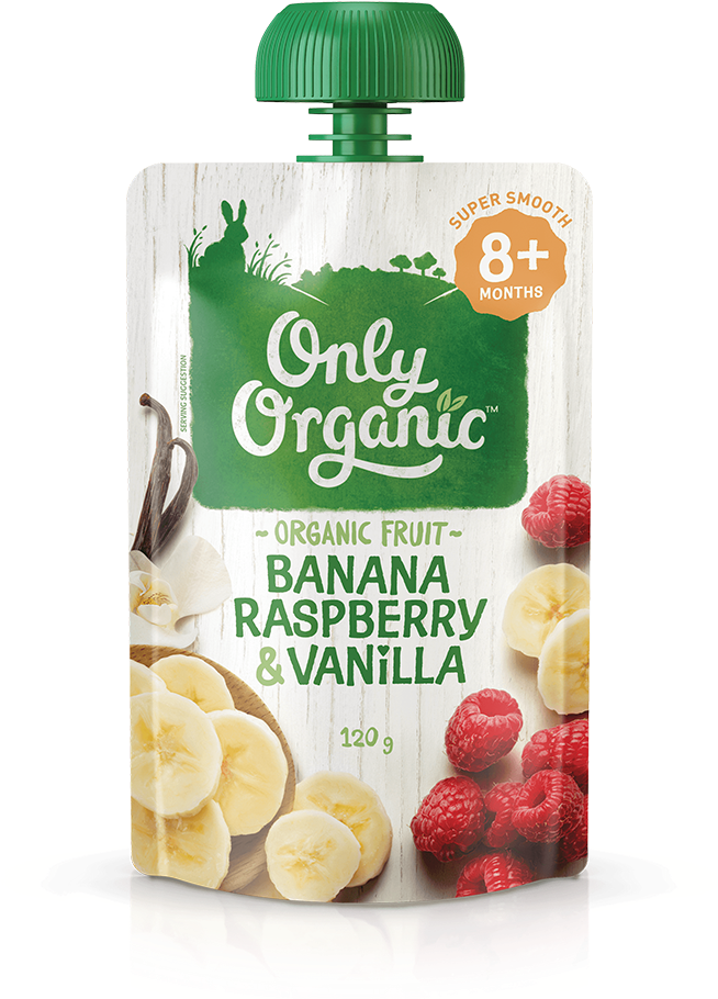 Only Organic Banana Blueberry (1000x1000), Png Download