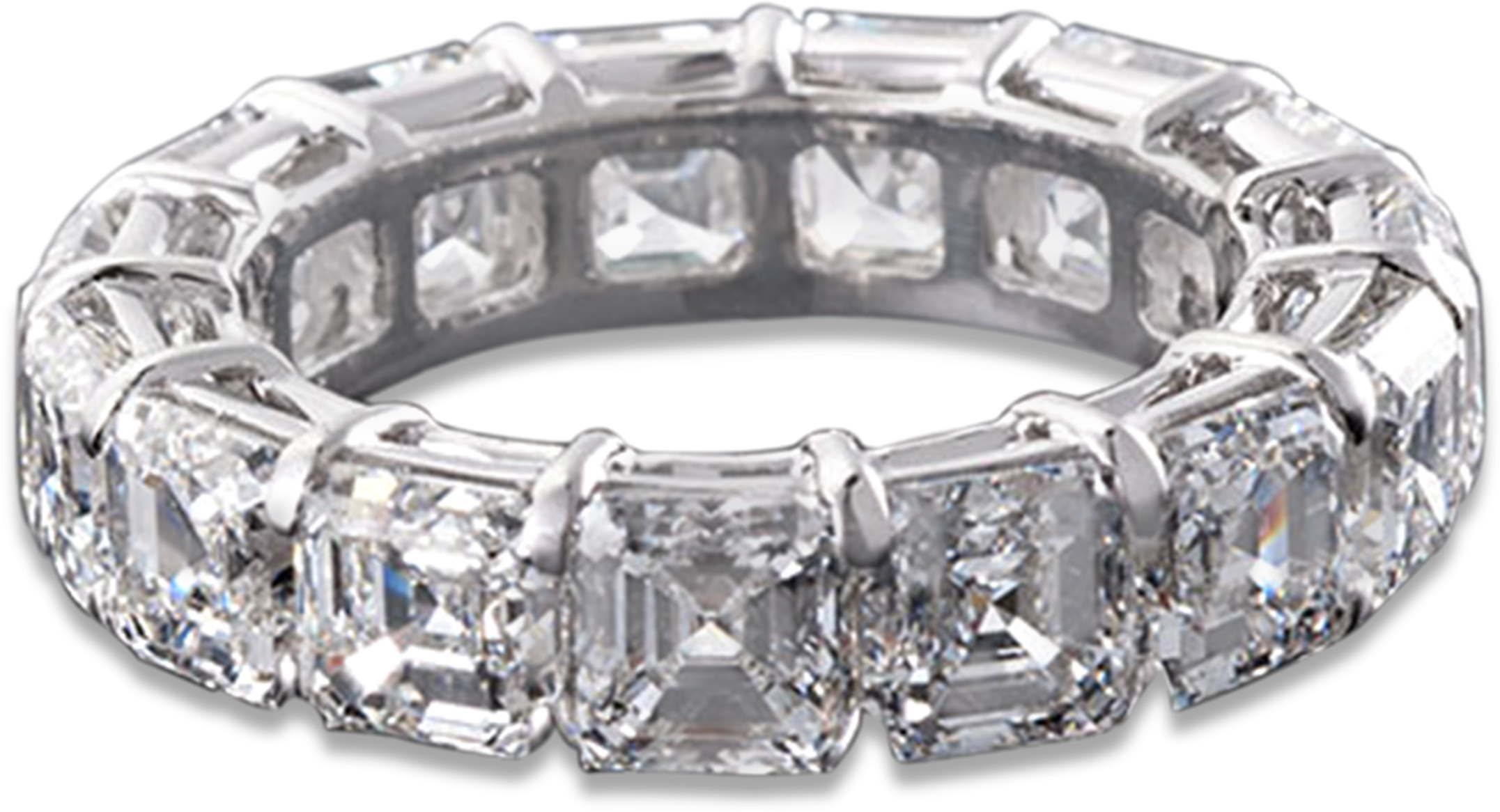 Asscher-cut Diamond Eternity Band, - Diamond (2500x2000), Png Download