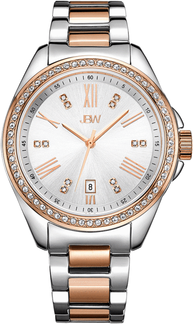 Jbw Capri J6340c Two Tone Stainless Steel Rosegold - Tag Heuer Carrera Calibre 5 Gold (700x700), Png Download
