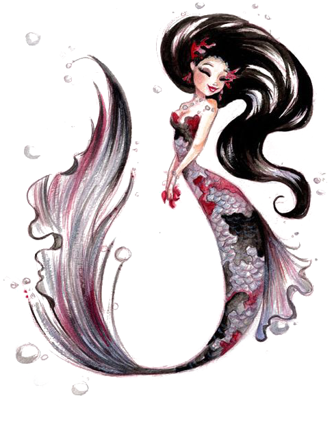 Koi Tattoo Mermaid Sleeve Fantasy Download Hq Png Clipart - Drawing Ideas Of Mermaids (564x705), Png Download
