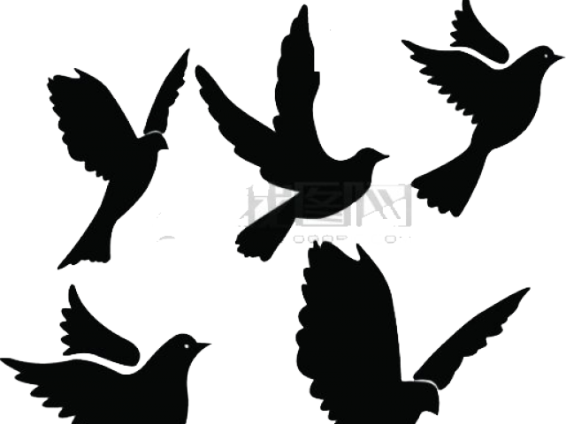 Blackbird Clipart Flying Dove - Flock Of Doves Clipart (640x480), Png Download