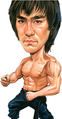 Download Bruce Lee Funny Cartoon PNG Image with No Background 