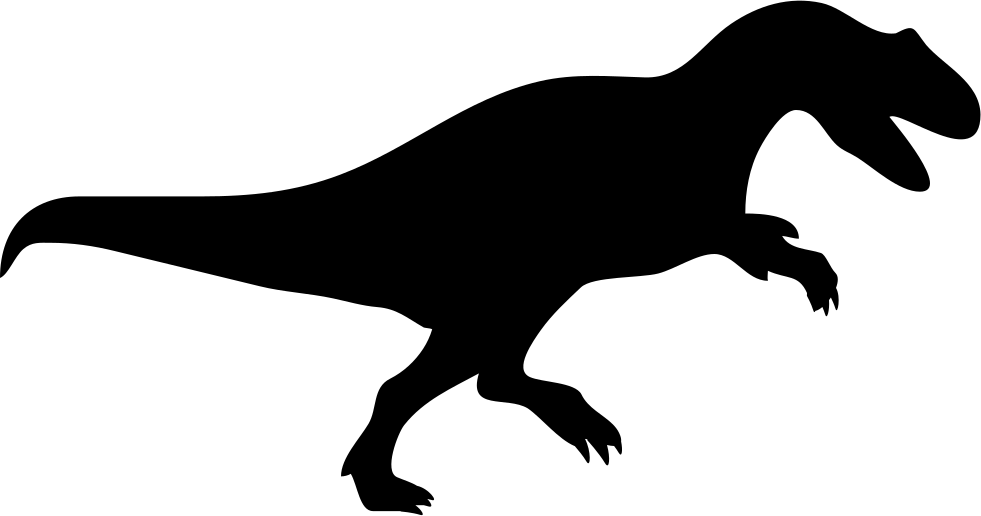 Iguanodon Dinosaur Shape Png - Dinosaur Silhouette T Rex (981x516), Png Download
