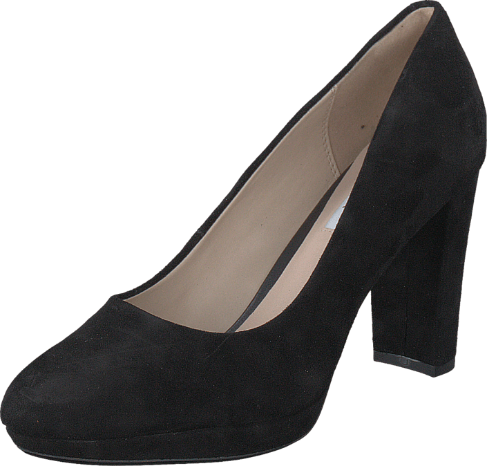 Clarks Kendra Sienna Black Suede 56733-02 Womens Suede - Vince Camuto Black Leather Heels (705x674), Png Download
