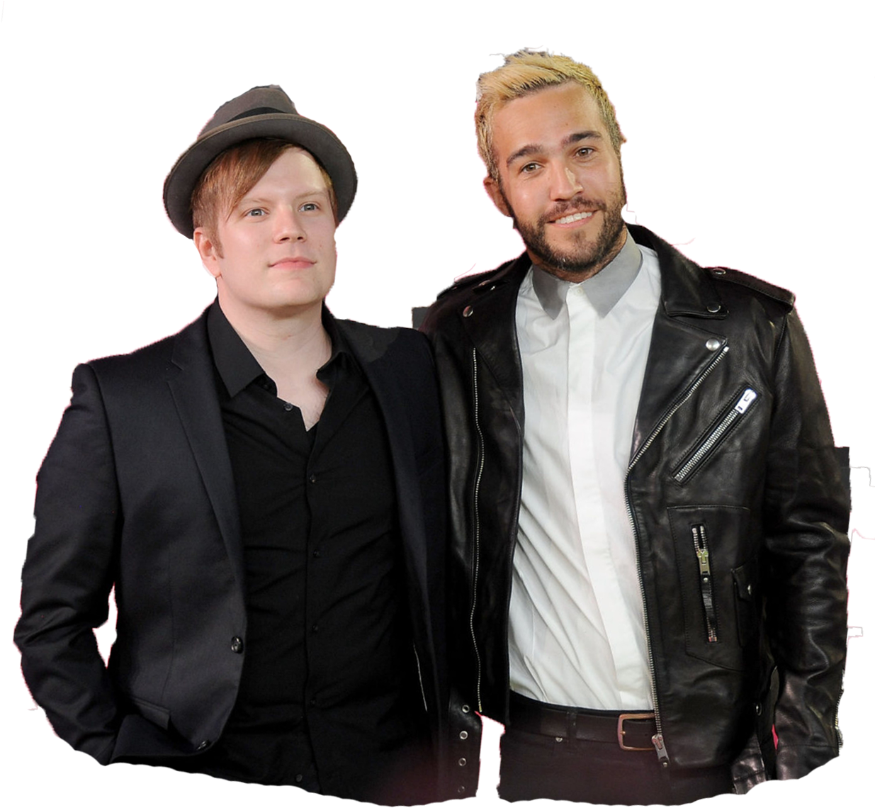 Patrick Stump Pete Wentz This Was My First Attempt - Leather Jacket (1258x1167), Png Download