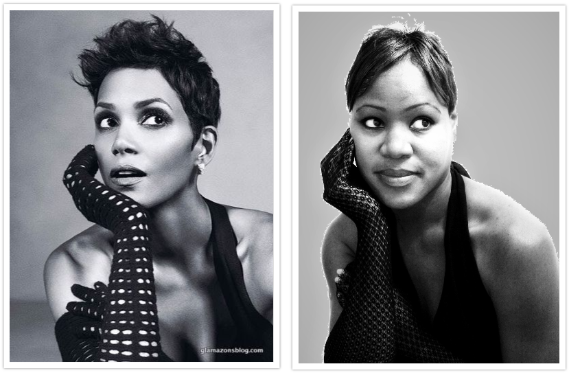 Collage Final “ - Halle Berry Black And White (1024x768), Png Download