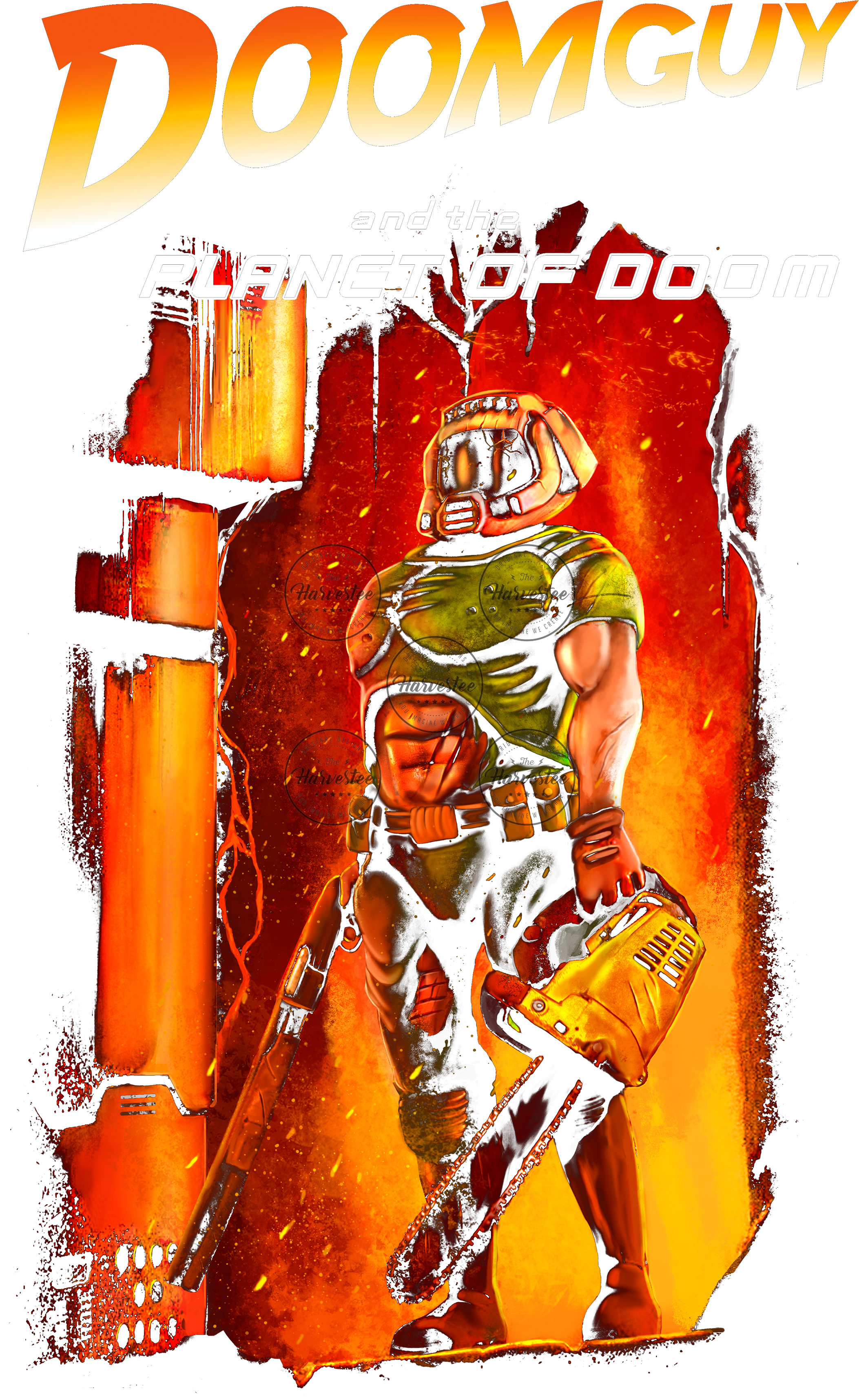 Doomguy In The Planet Of Doom - Poster (3500x3500), Png Download