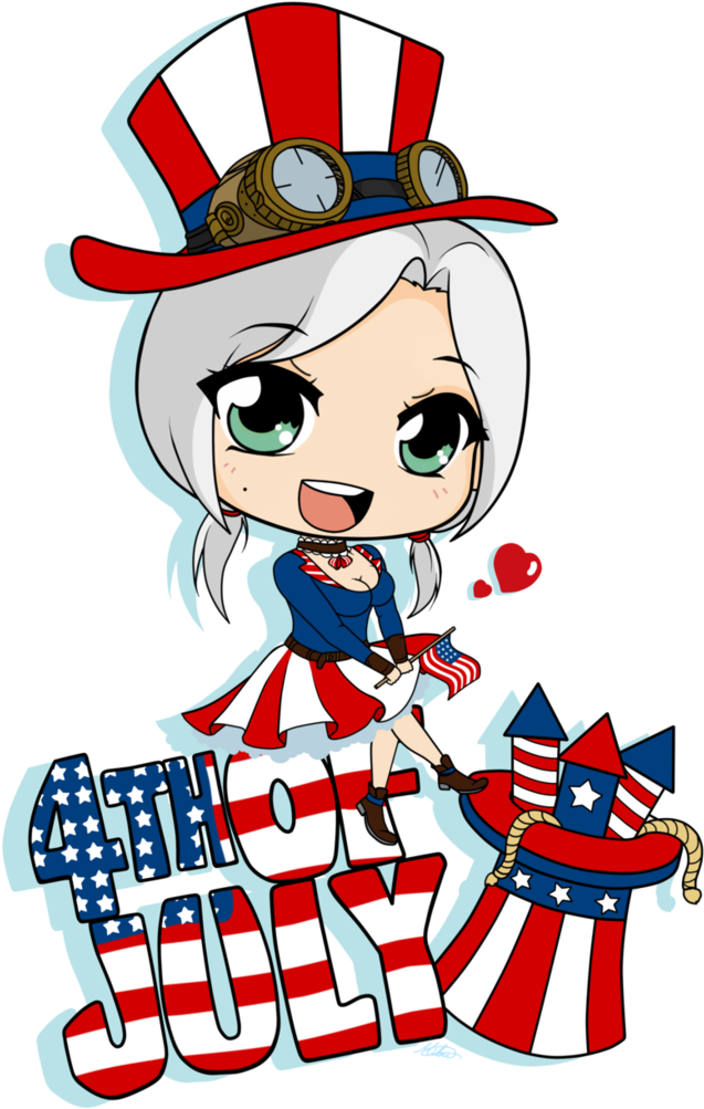 Happy 4th Of July Png - Anime 4th Of July (737x1083), Png Download