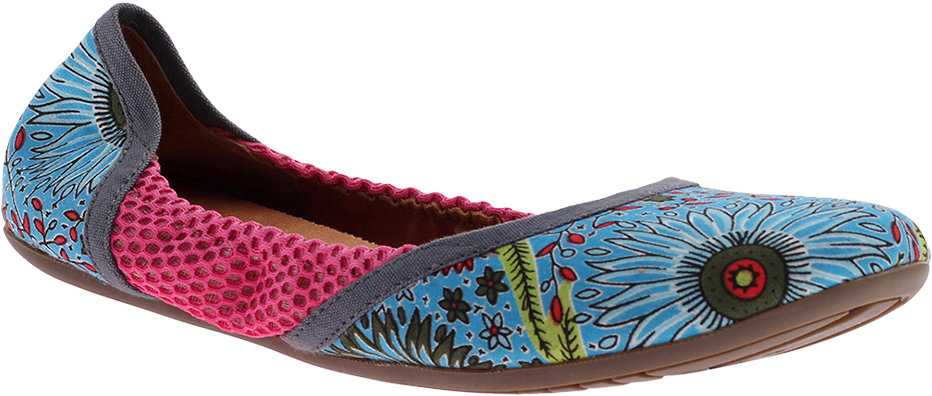 Hari Om In Blue Floral Women's Ballet Flat - Ballet Flat (1024x1024), Png Download