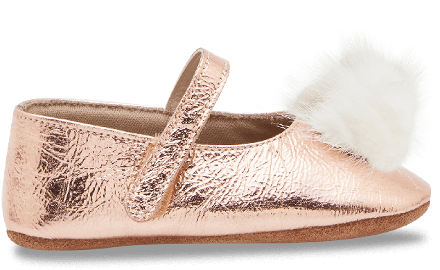 Gold Metallic Pompom Ballet Flats - Slip-on Shoe (700x700), Png Download