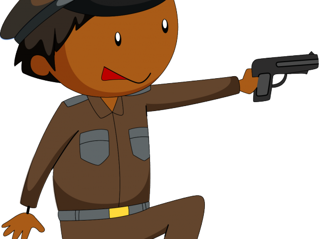 Cop Clipart Gun Clipart - Policeman Gun Clipart (640x480), Png Download