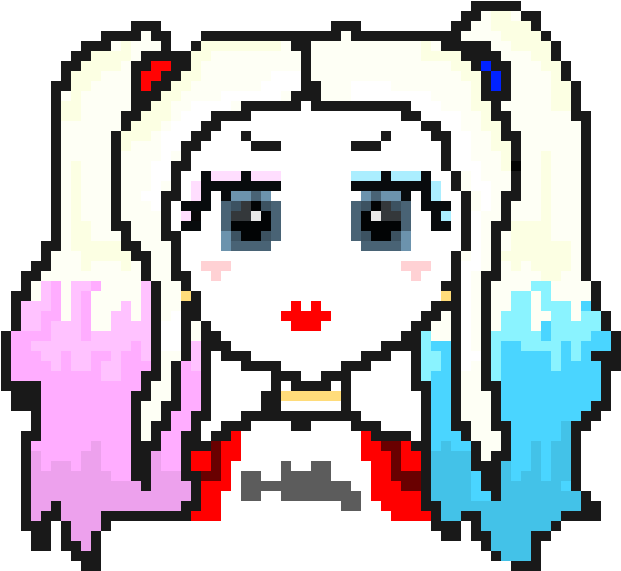 Harley Quinn - Harley Quinn Pixel Art (780x680), Png Download