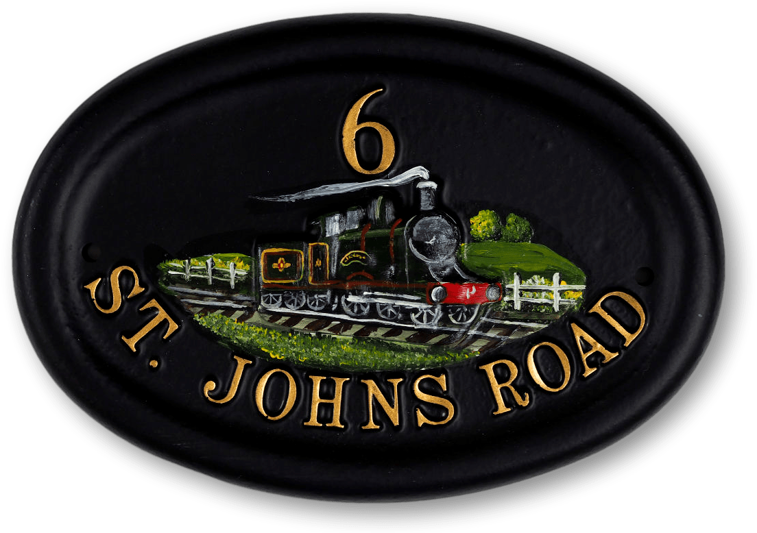 Steam Train House Sign - Locomotive (1143x795), Png Download