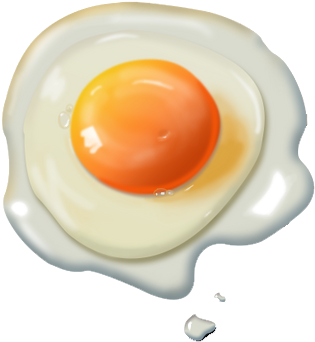 Yolk Breakfast Food Cartoon Eggs - Fried Egg (658x494), Png Download