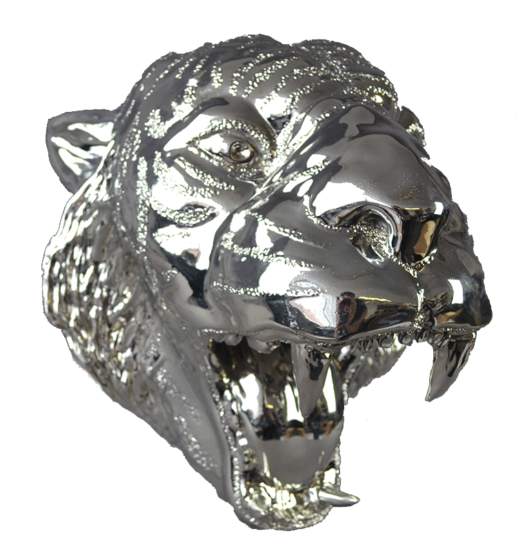 3d Printed Chromed Tiger Head Christian Furr - Tiger (800x800), Png Download