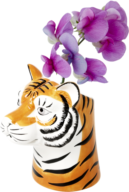 Tiger Head Ceramic Vase By Rice Dk - Vase (1000x1000), Png Download