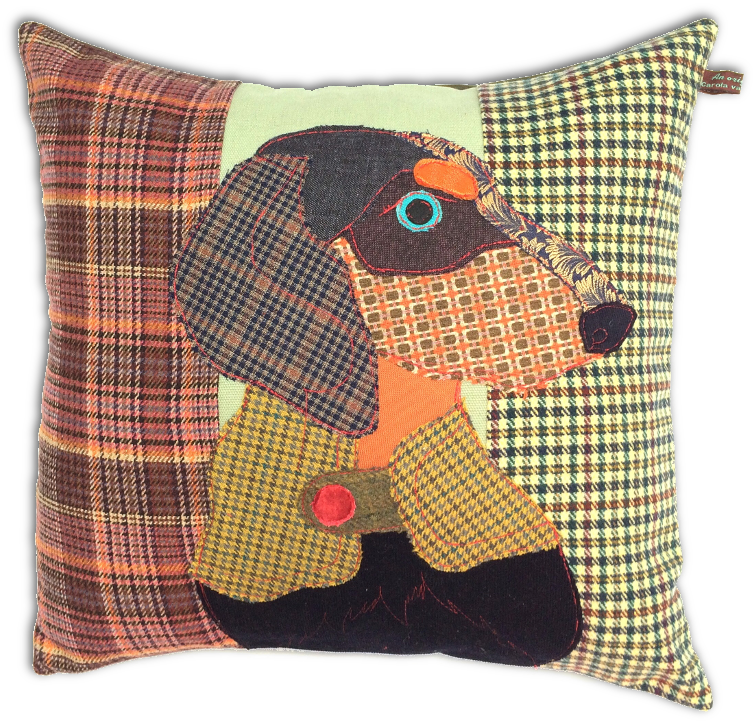 Franz The Dachshund - Dachshund Cushion (756x724), Png Download
