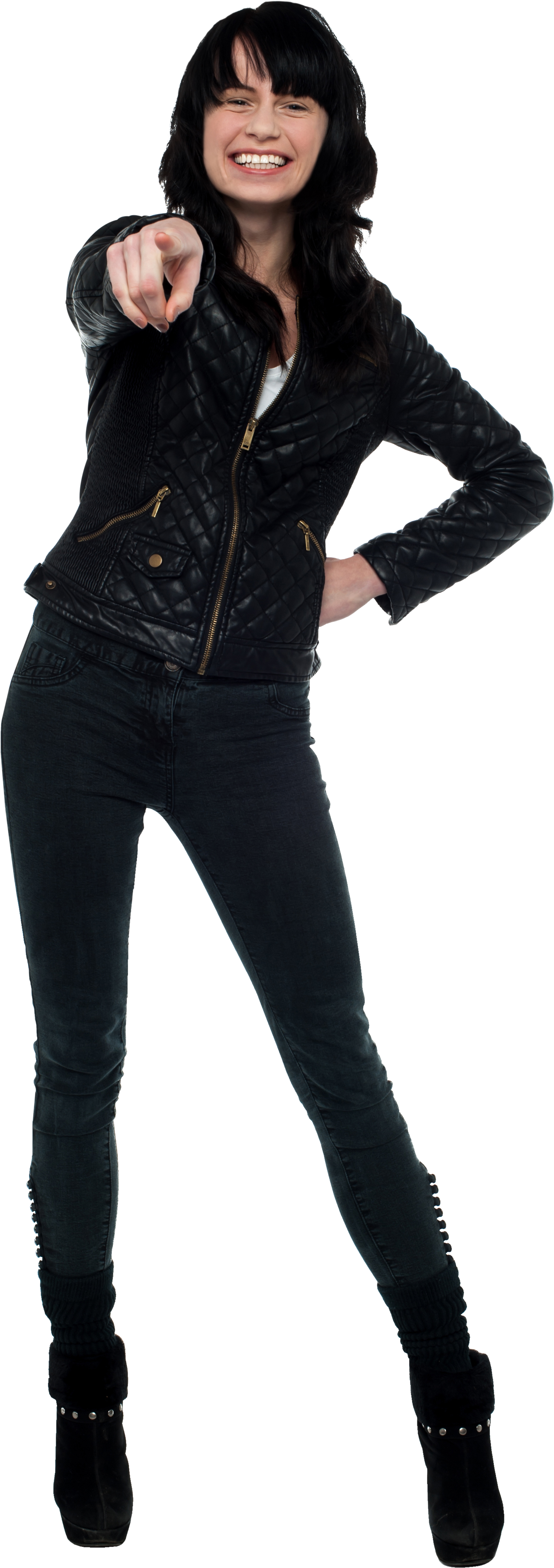 Women Pointing Front Png - Girl (3200x4809), Png Download