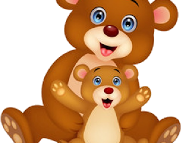Cute Bear Clipart - Mother And Baby Bear Cartoon (640x480), Png Download